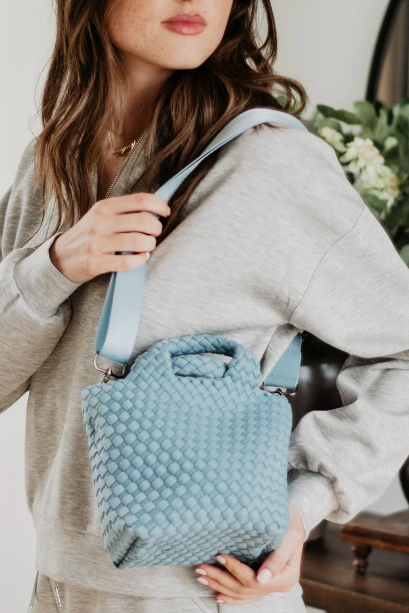 Light Blue Neoprene Bucket Bag - Image 4
