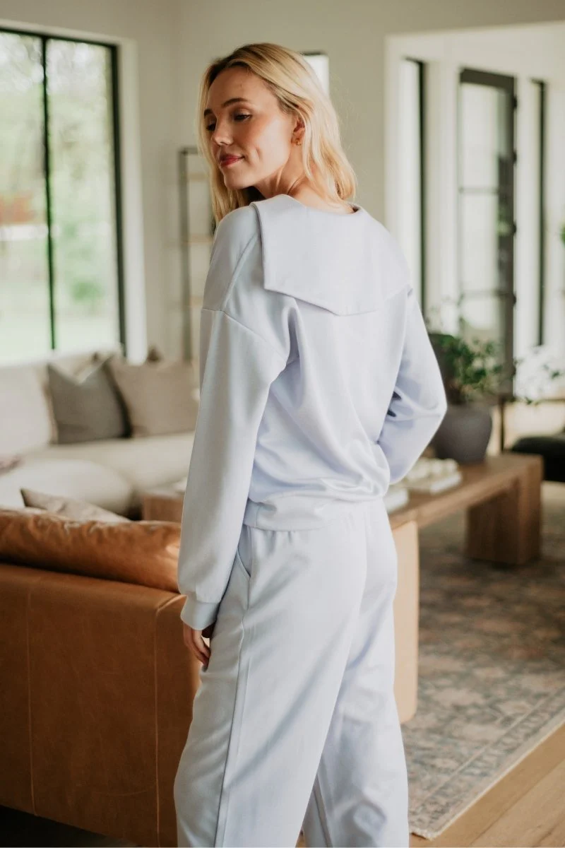 Light Blue Pullover Jogger Set - Image 4