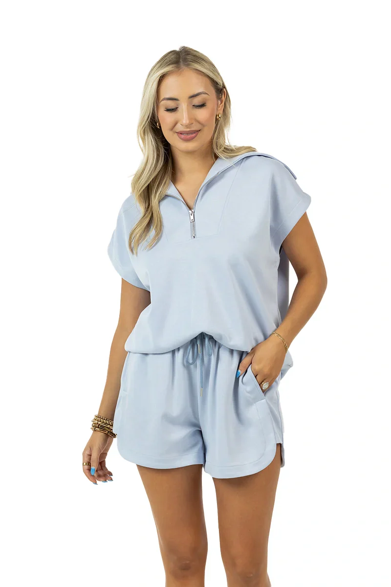 Light Blue Lounge Short Set - Image 2