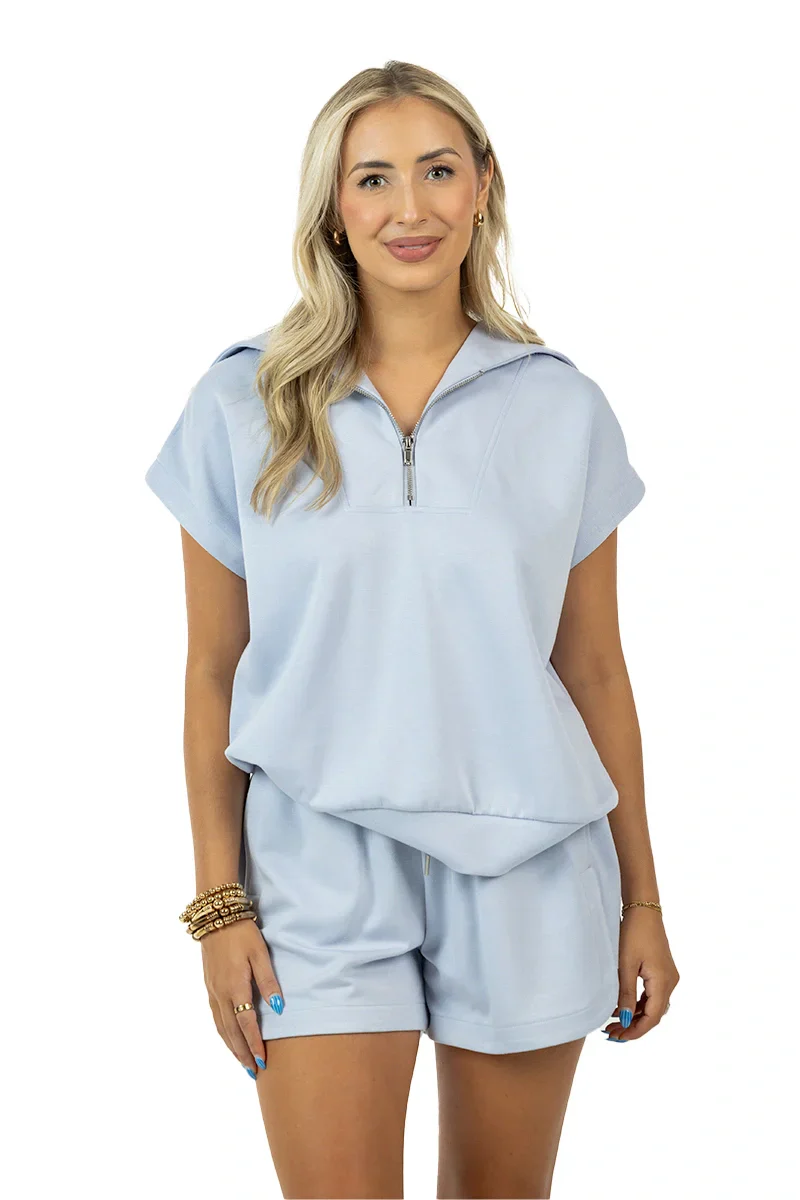 Light Blue Lounge Short Set - Image 5