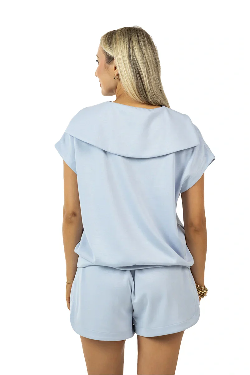 Light Blue Lounge Short Set - Image 6