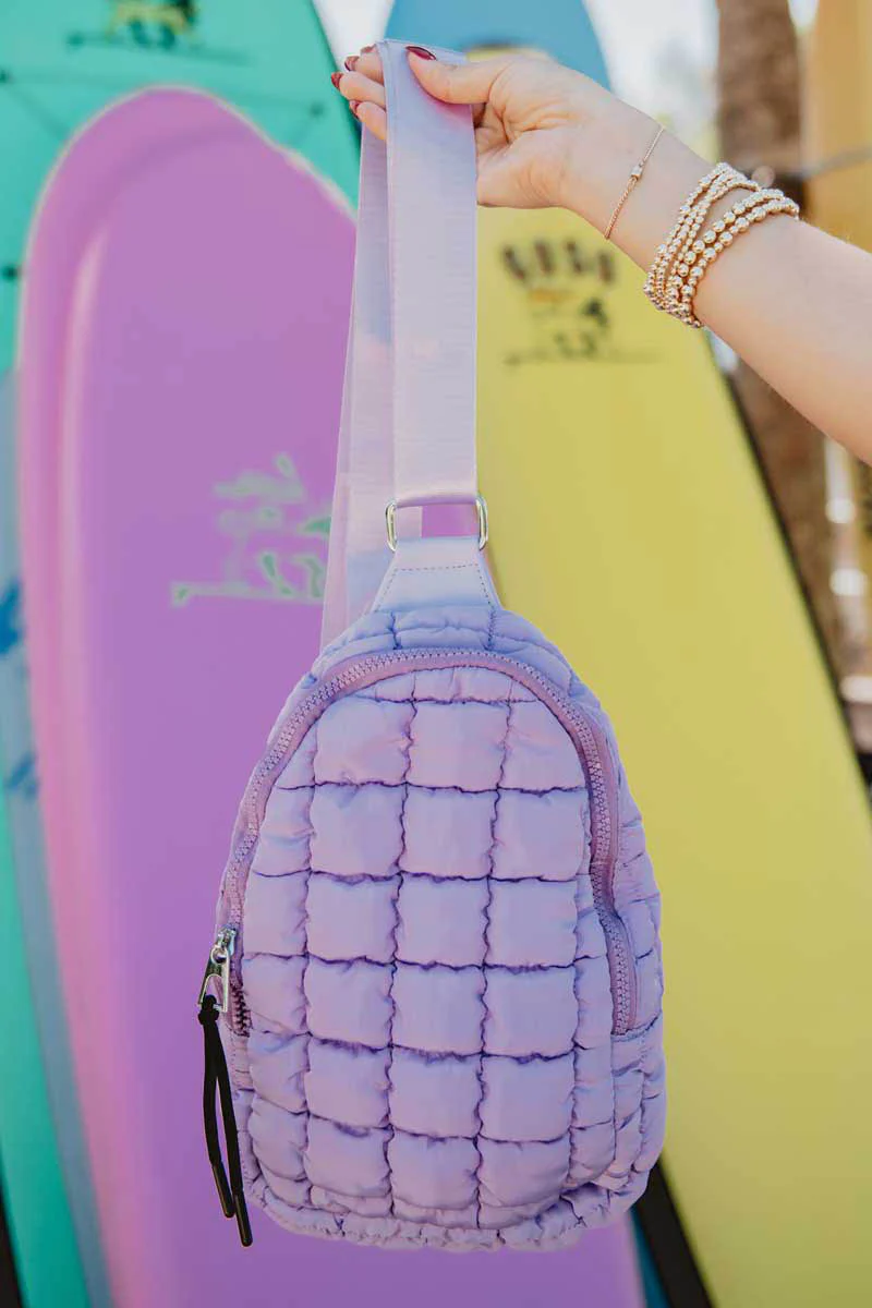 Light Purple Quilted Sling Bag - Image 2