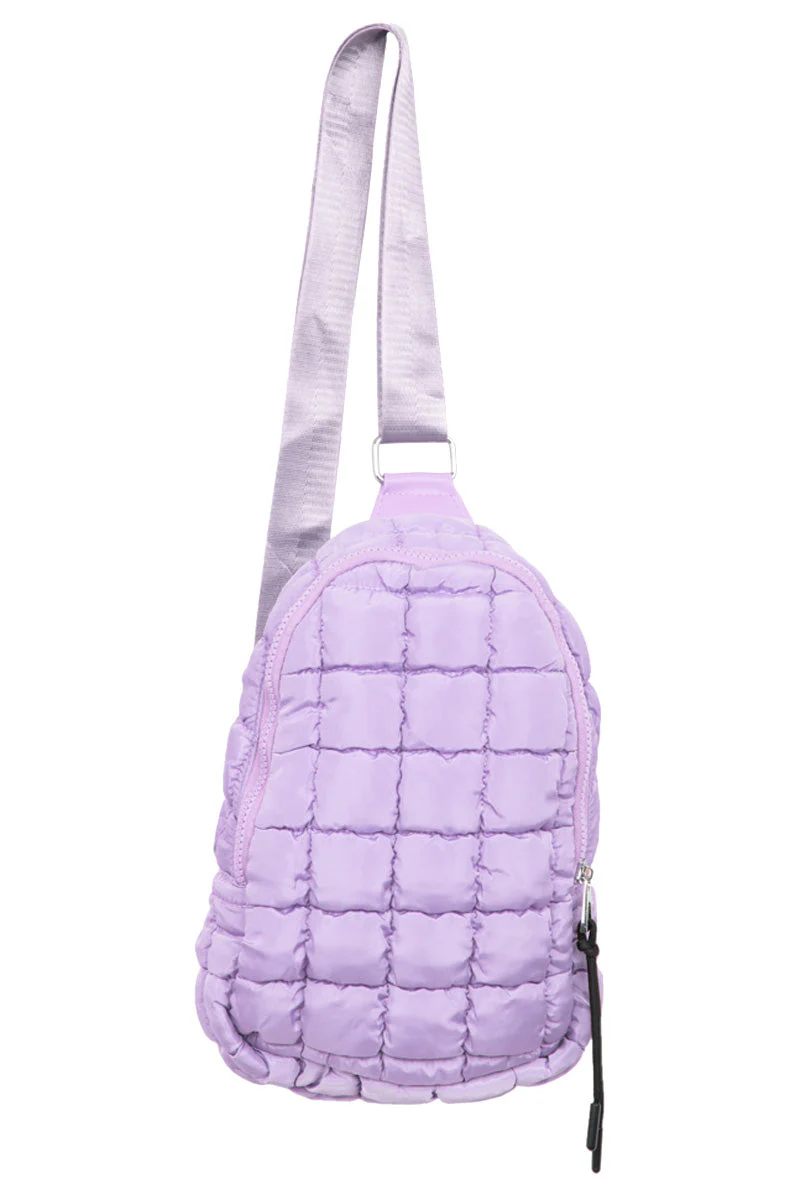 Light Purple Quilted Sling Bag - Image 3