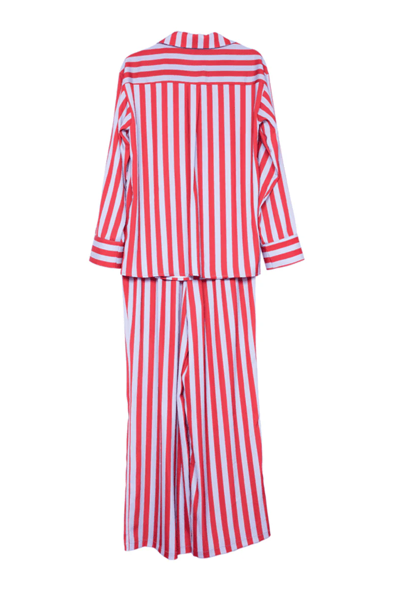 Lilac Striped Satin PJ Sets Women - Image 4