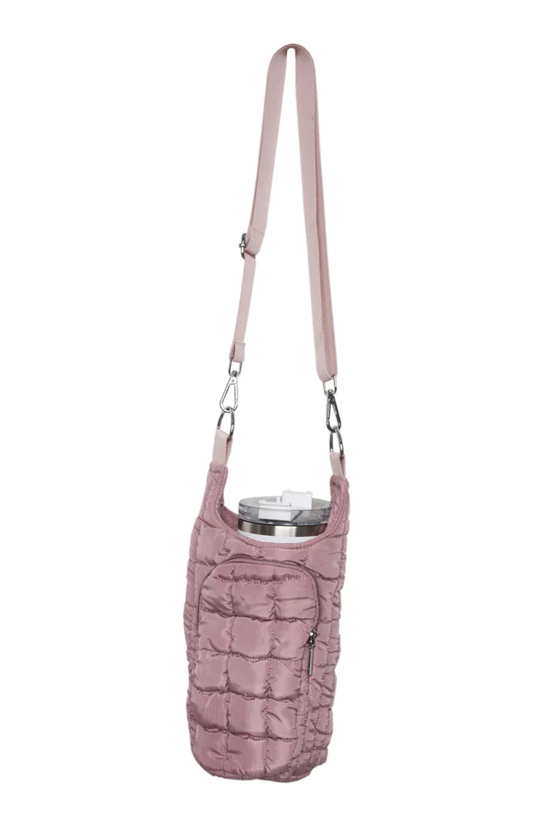 Mauve Quilted Tumbler Carrier Bag - Image 2