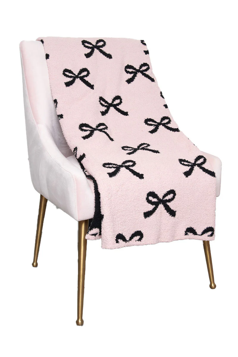 Mini Black Bows Double Sided Knit Blanket - Image 6