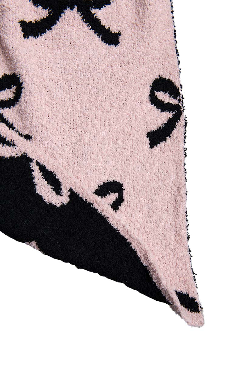 Mini Black Bows Double Sided Knit Blanket - Image 9
