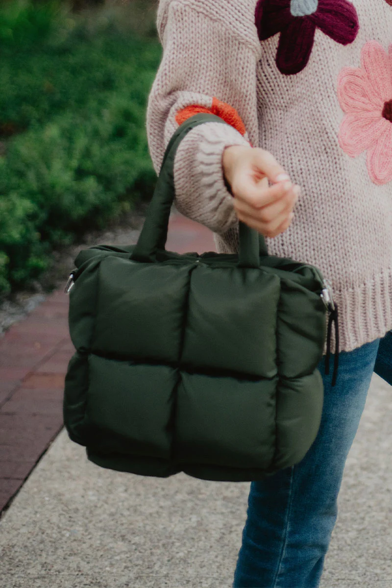 Olive Green Mini Puffer Totes - Image 3