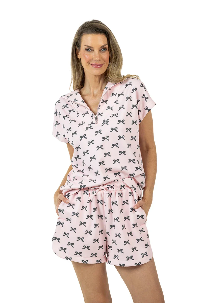 Pink and Black Mini Bows Athletic Matching Set - Image 5