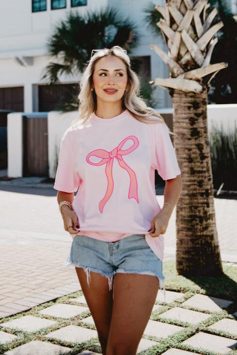 Pink Coquette Bow Graphic Tee - Image 4