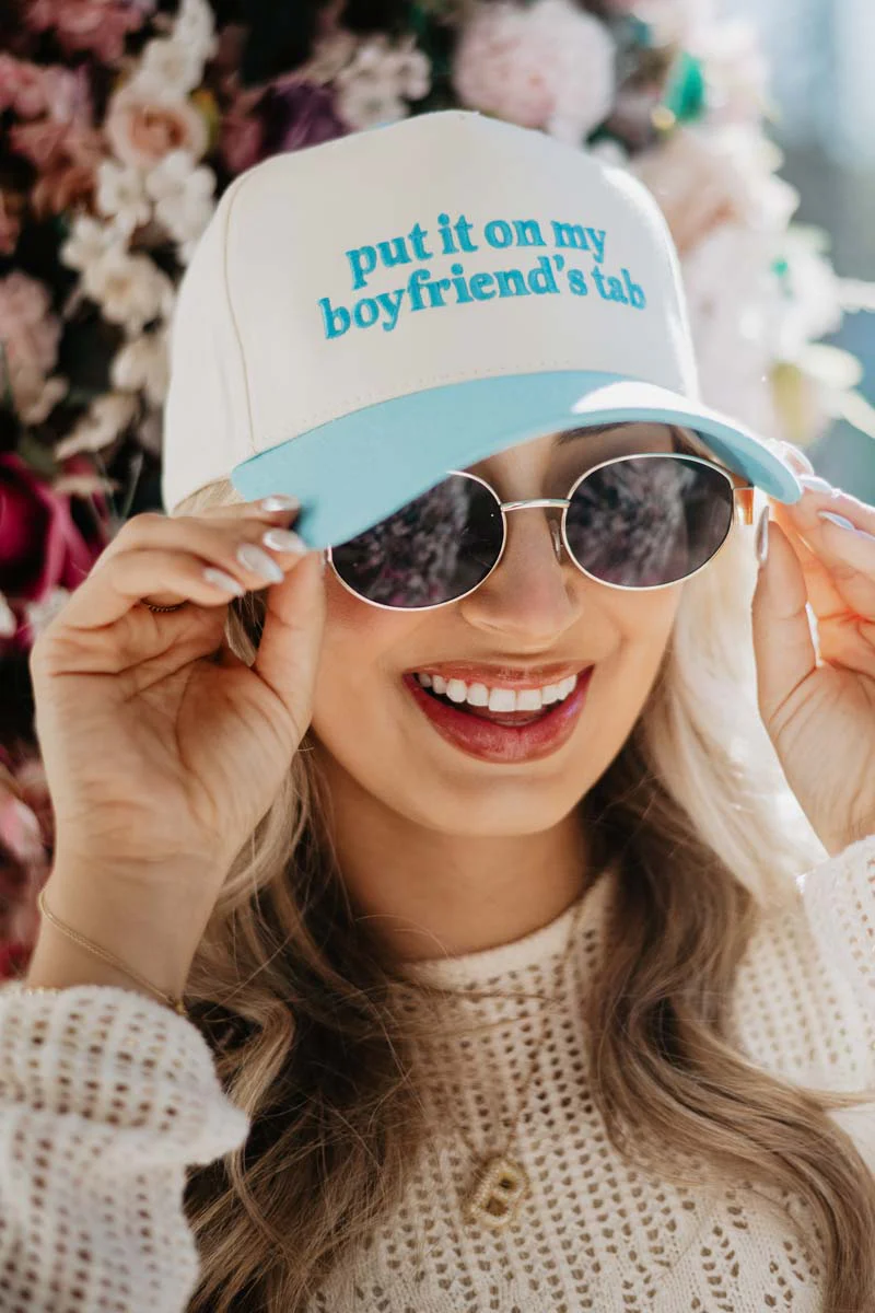 Put It On My Boyfriend's Tab Two-Toned Vintage Hat - Image 4