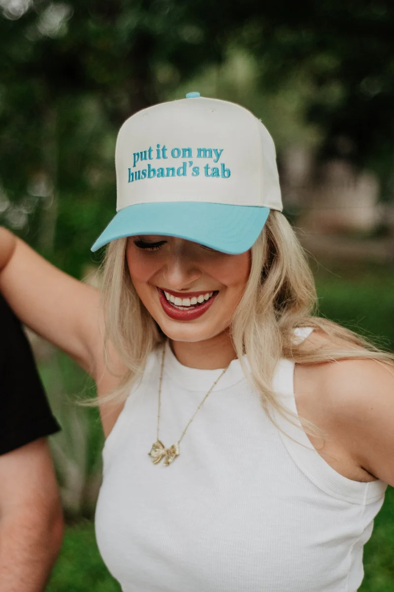 Put It On My Husband's Tab Two-Toned Vintage Hat - Image 10