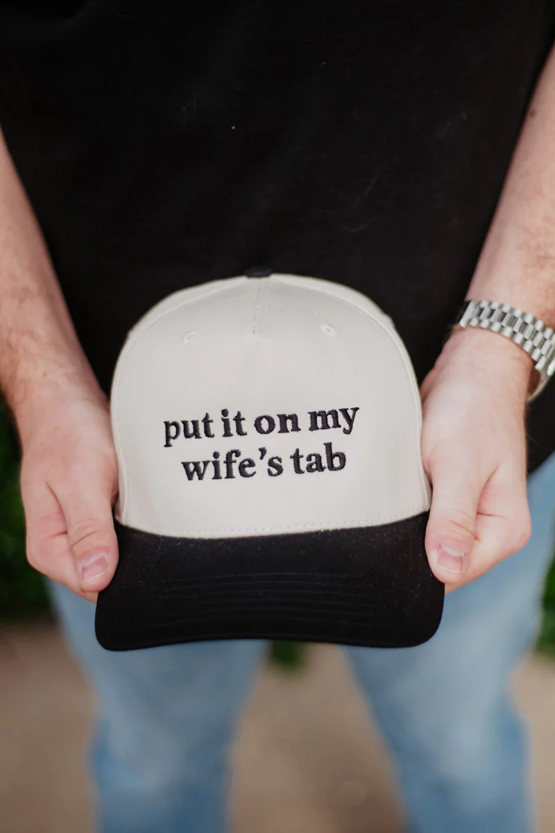 Put It On My Wife's Tab Vintage Trucker Hat - Image 4