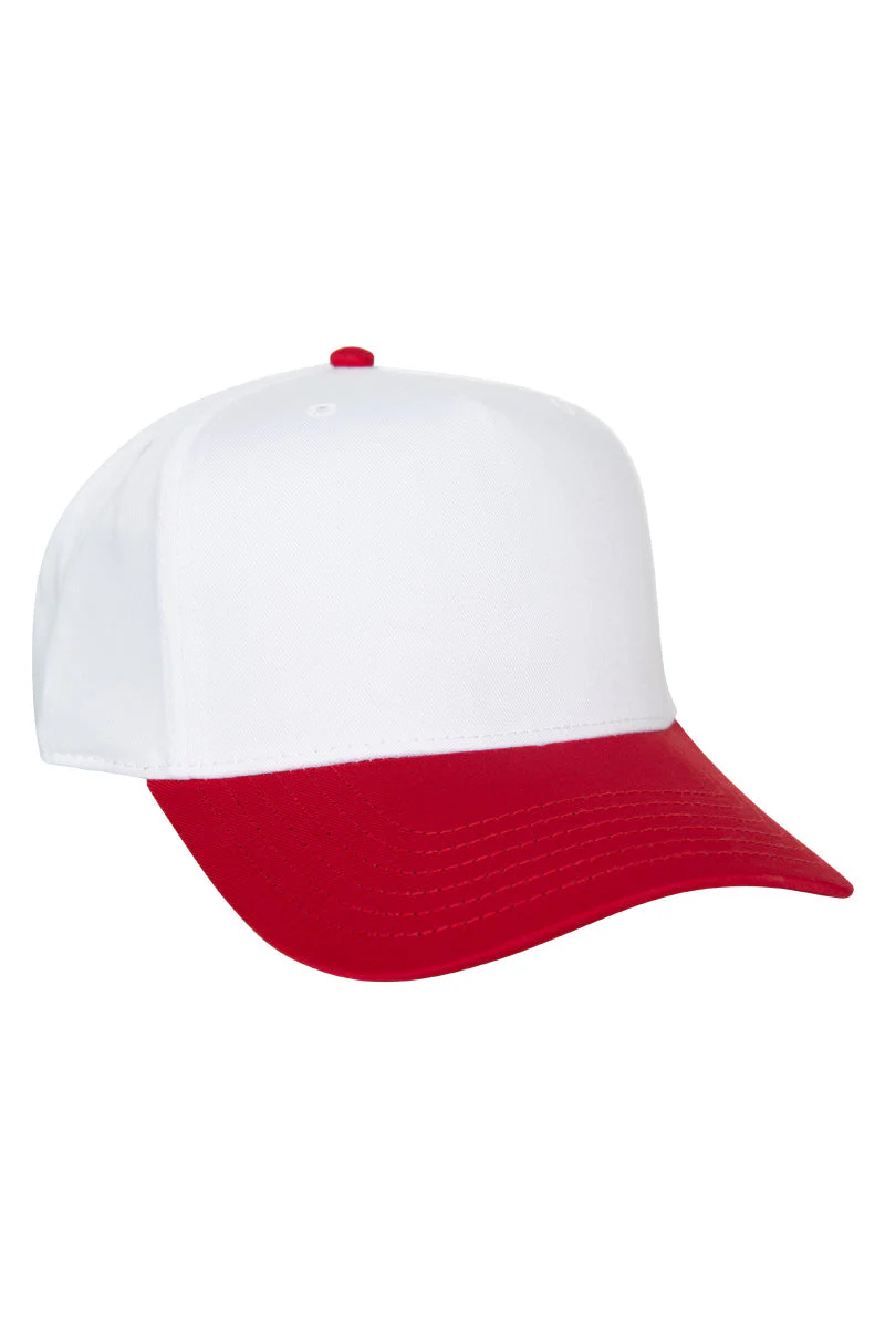 Red and White Two-Toned Vintage Hat - Image 2