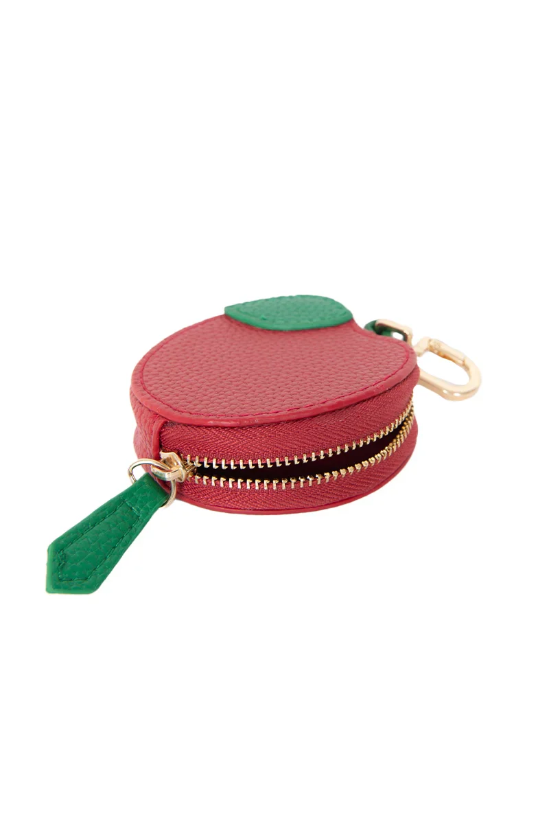 Red Apple Coin Zipper Purse - Image 3