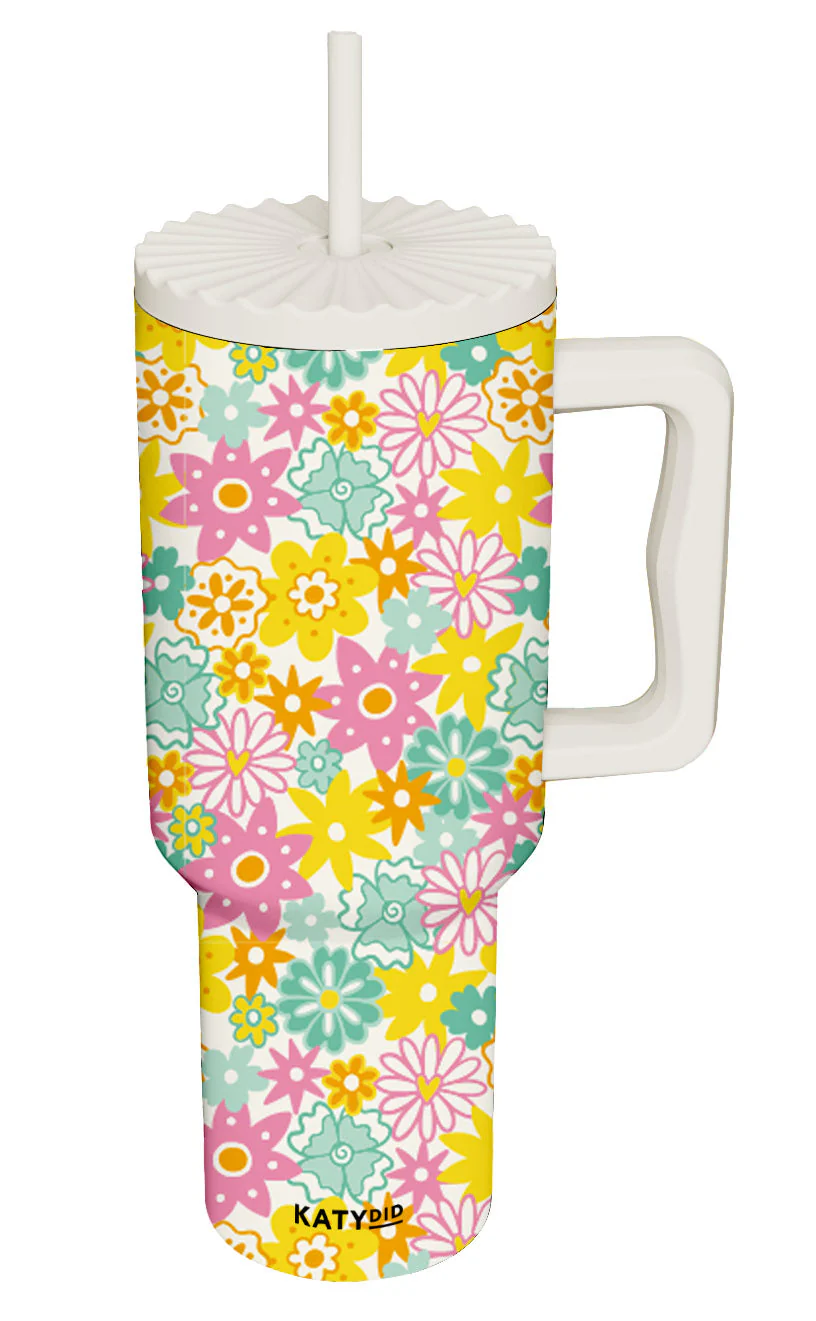 Spring Flowers Tumbler with Handle - Image 3