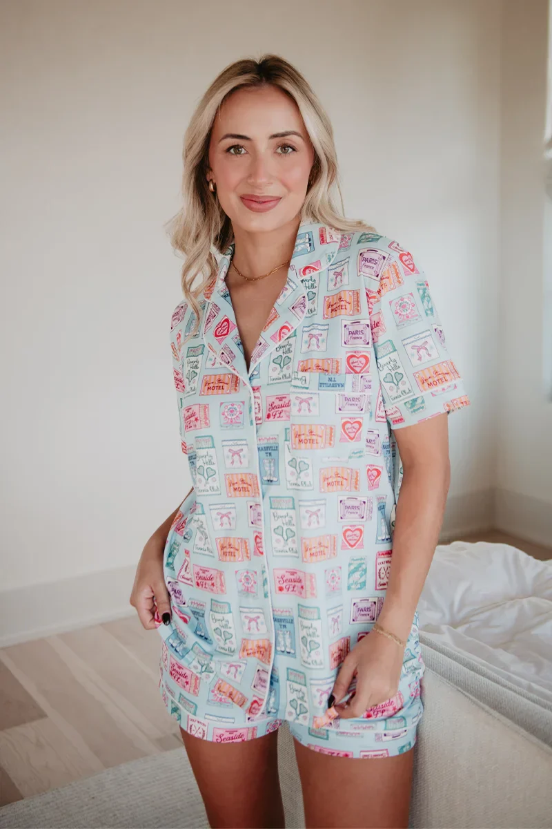 Traveling Matchbook PJ Shorts - Image 2