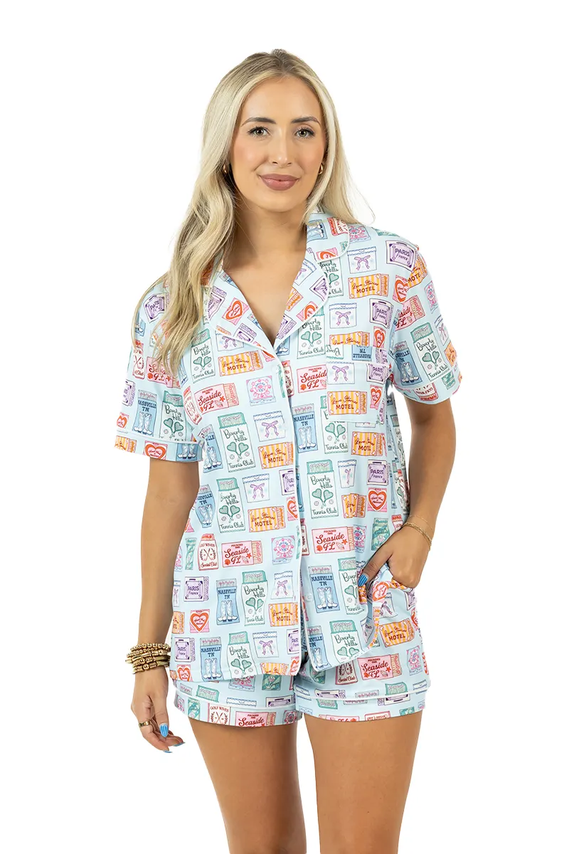 Traveling Matchbook PJ Shorts - Image 6