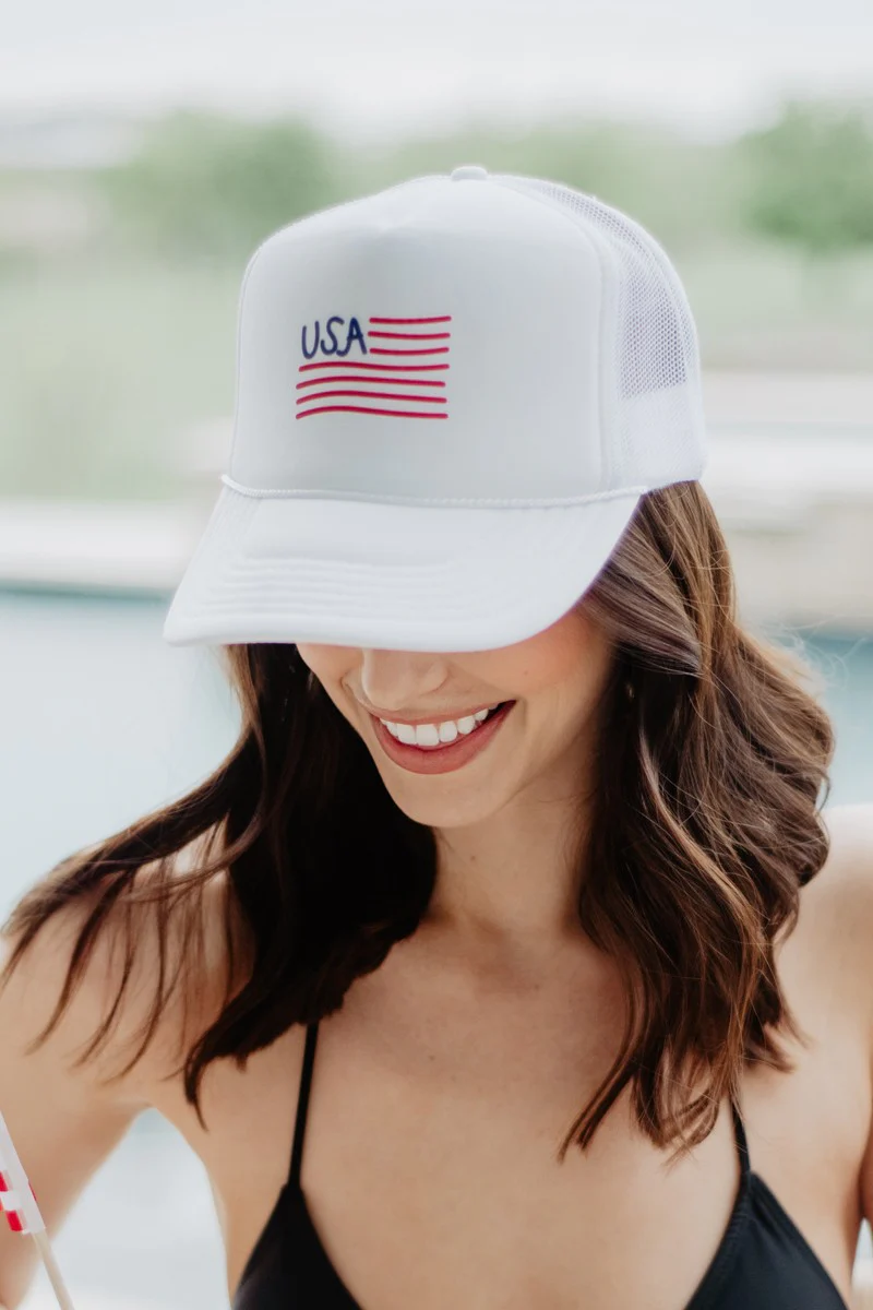 USA Flag Illustration Foam Hat