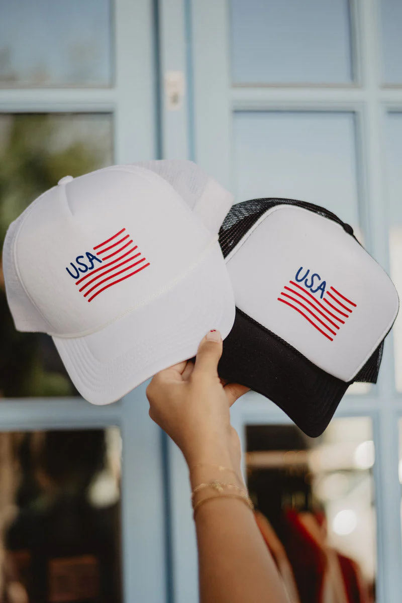 USA Flag Illustration Foam Hat - Image 2