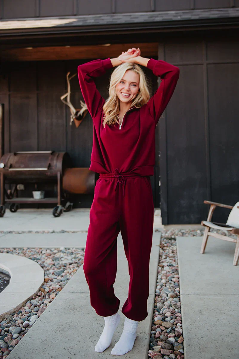 Wine Pants Two-Piece Set