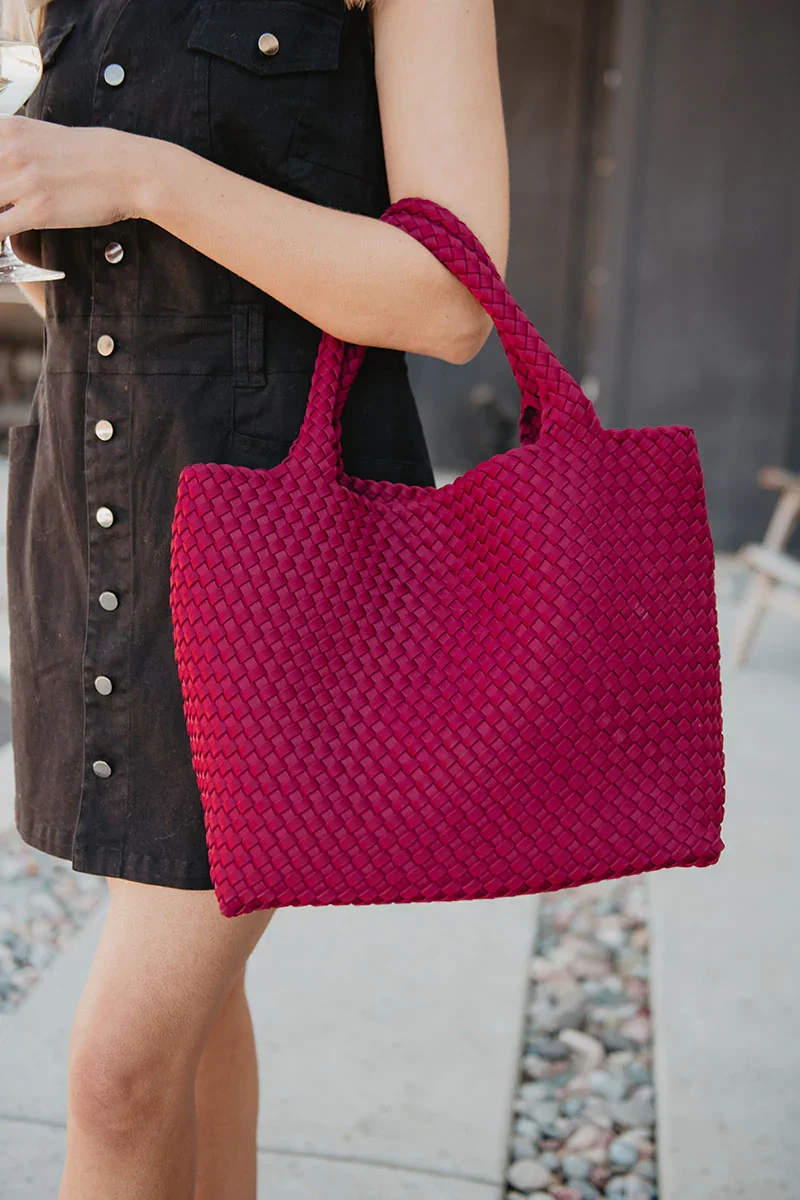Wine Vibrant Woven Tote Bag