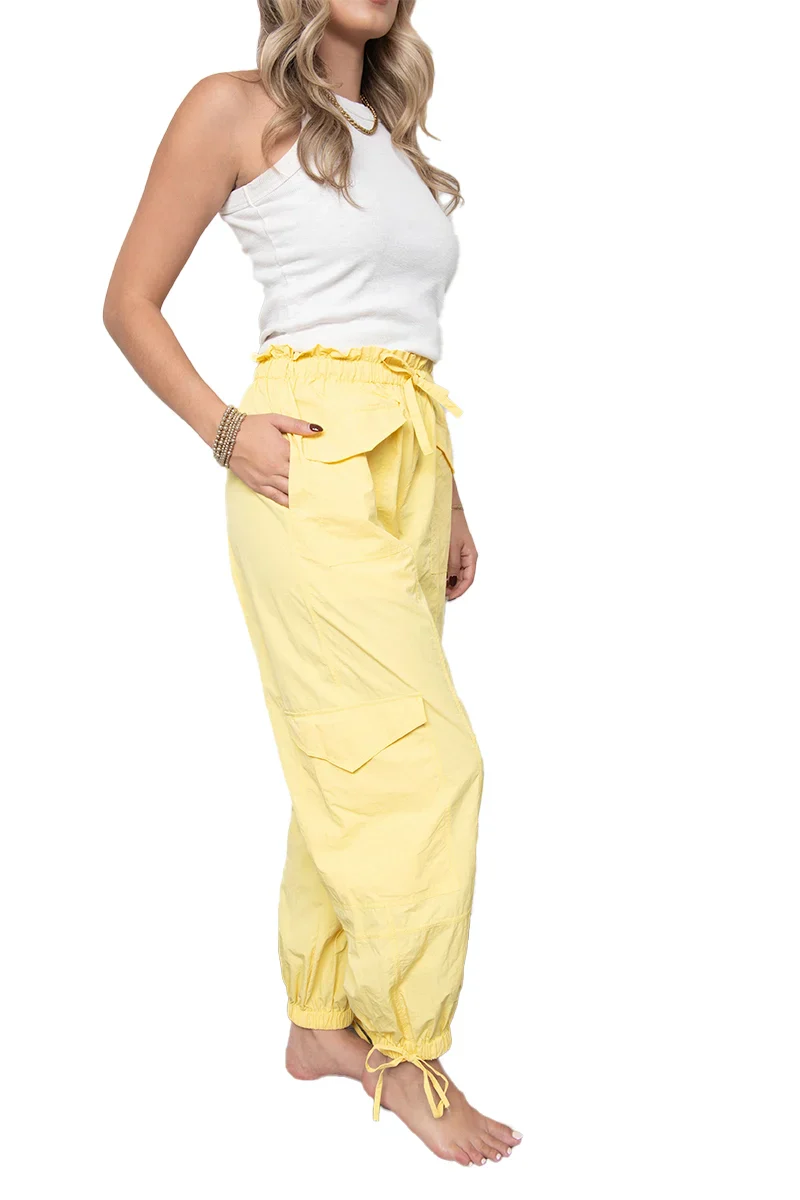 Yellow Women's Lightweight Joggers - Image 2